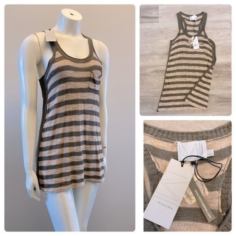 New with tags boutique brand MICHAEL STARS knit racerback tank tunic dress.